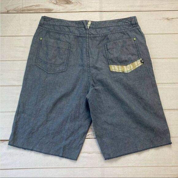 Planet Earth Blue Medium Wash Pockets Flat Front Jean Shorts Size 34 - Picture 2 of 9